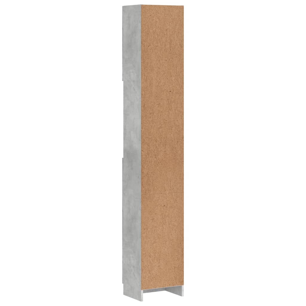betonszürke szerelt fa fürdőszobaszekrény 32 x 25,5 x 190 cm