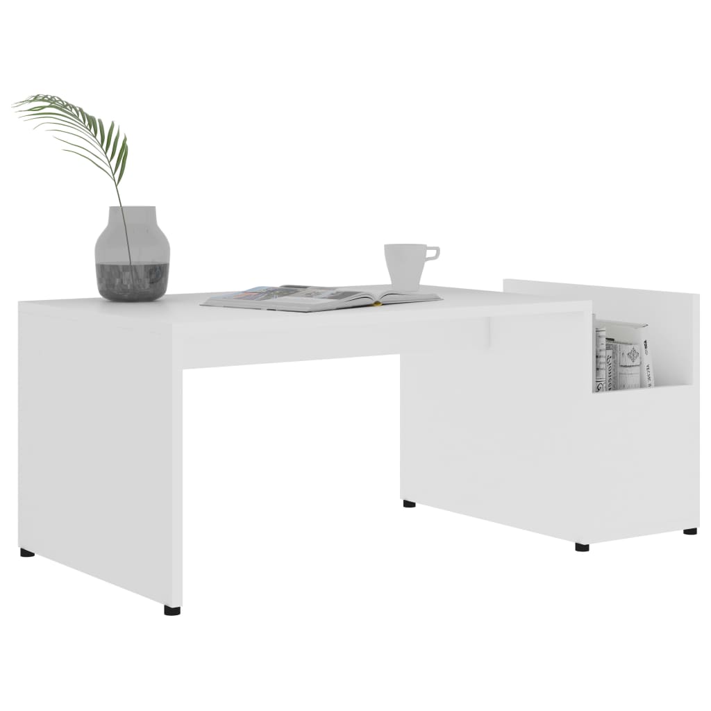 fehér szerelt fa dohányzóasztal 90 x 45 x 35 cm