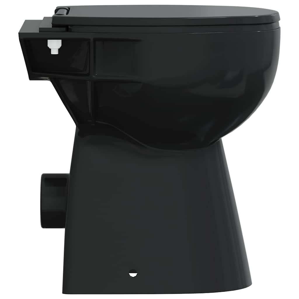 fekete kerámia perem nélküli WC 7 cm extra magasság Soft Close