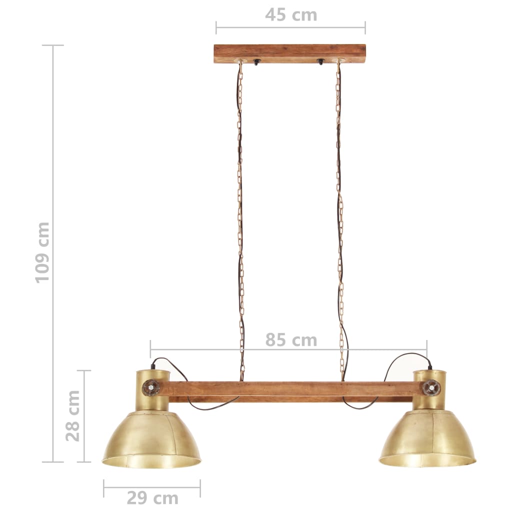sárgaréz színű ipari függőlámpa 25 W 109 cm E27