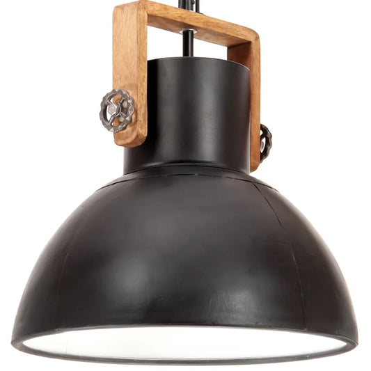 kerek fekete ipari függőlámpa 25 W 40 cm E27
