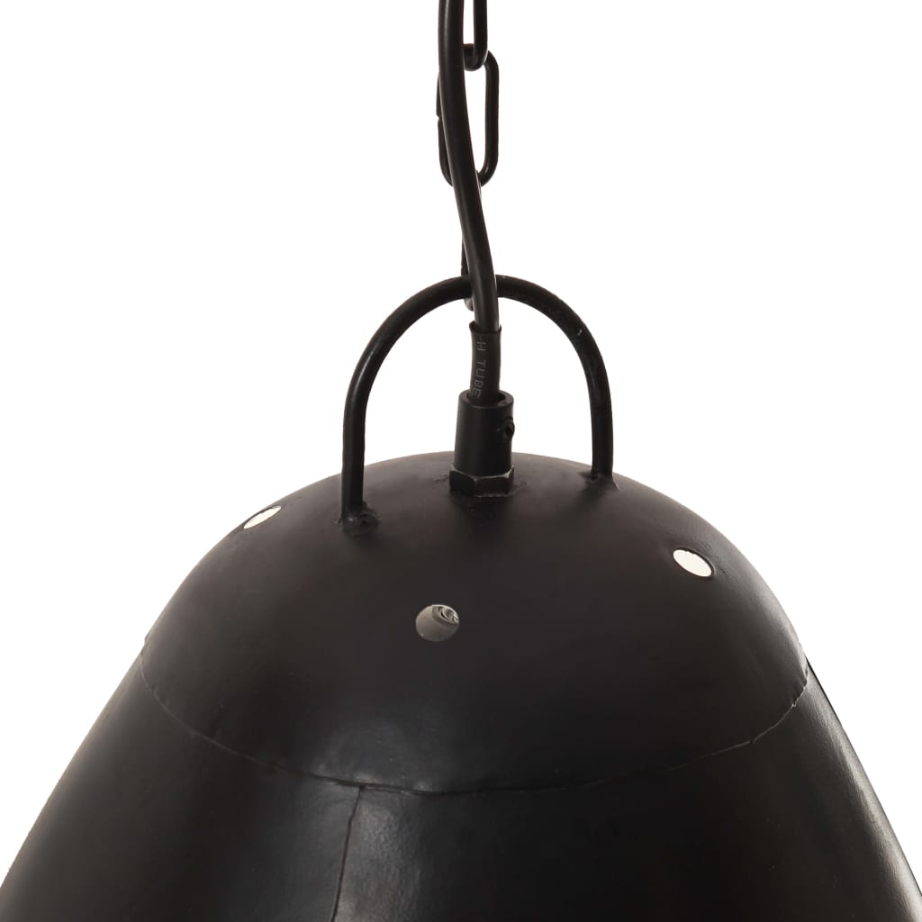 kerek fekete ipari függőlámpa 25 W 32 cm E27