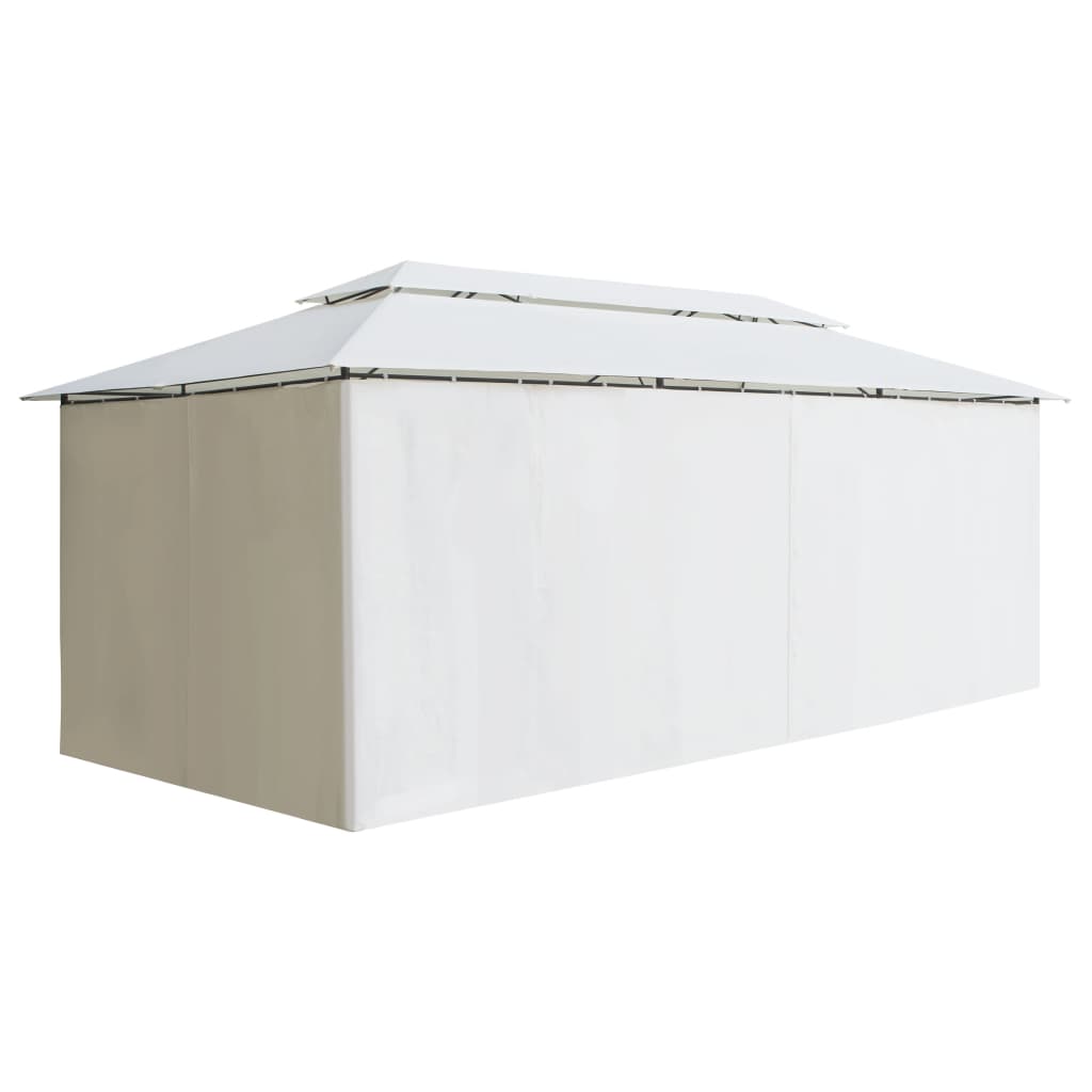 fehér pavilon függönyökkel 600 x 298 x 270 cm 180 g/m²