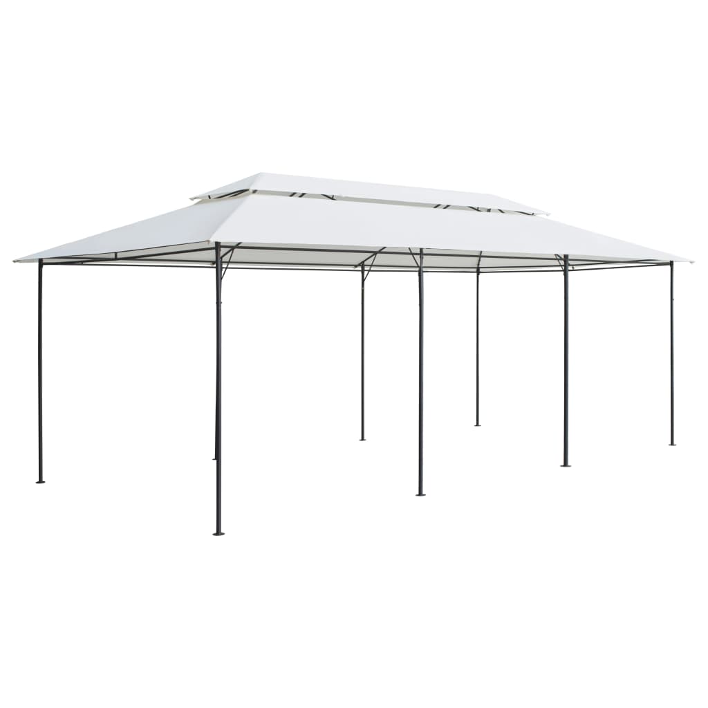 fehér pavilon függönyökkel 600 x 298 x 270 cm 180 g/m²