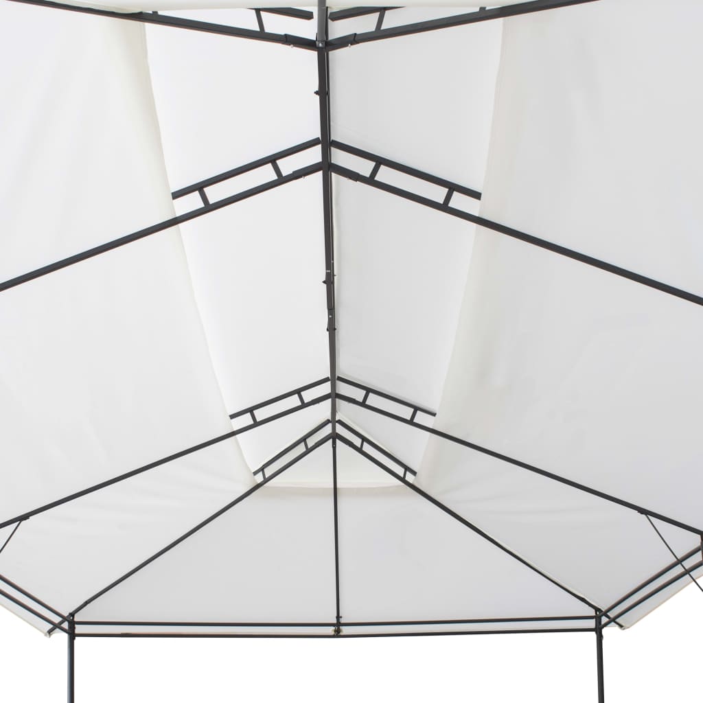 fehér pavilon függönyökkel 600 x 298 x 270 cm 180 g/m²