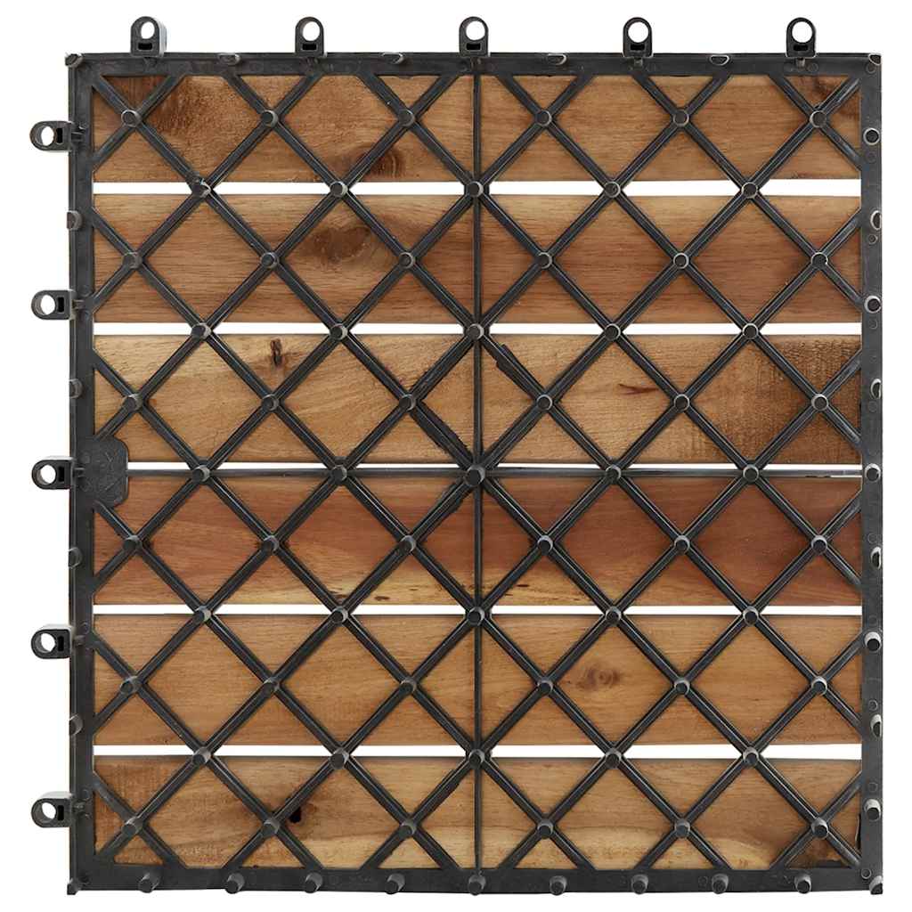 10 darab fehér tömör akácfa padlólap 30 x 30 cm