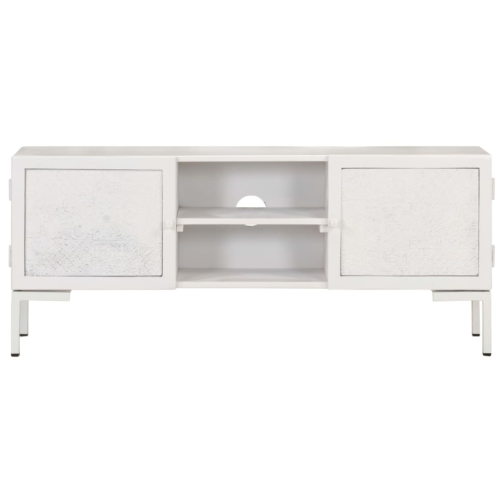 fehér tömör mangófa TV-szekrény 115 x 30 x 46 cm