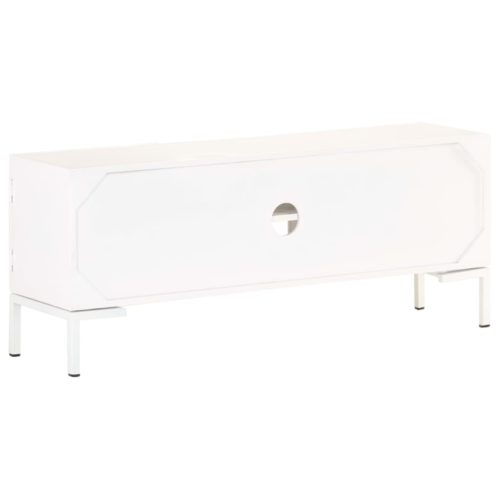 fehér tömör mangófa TV-szekrény 115 x 30 x 46 cm