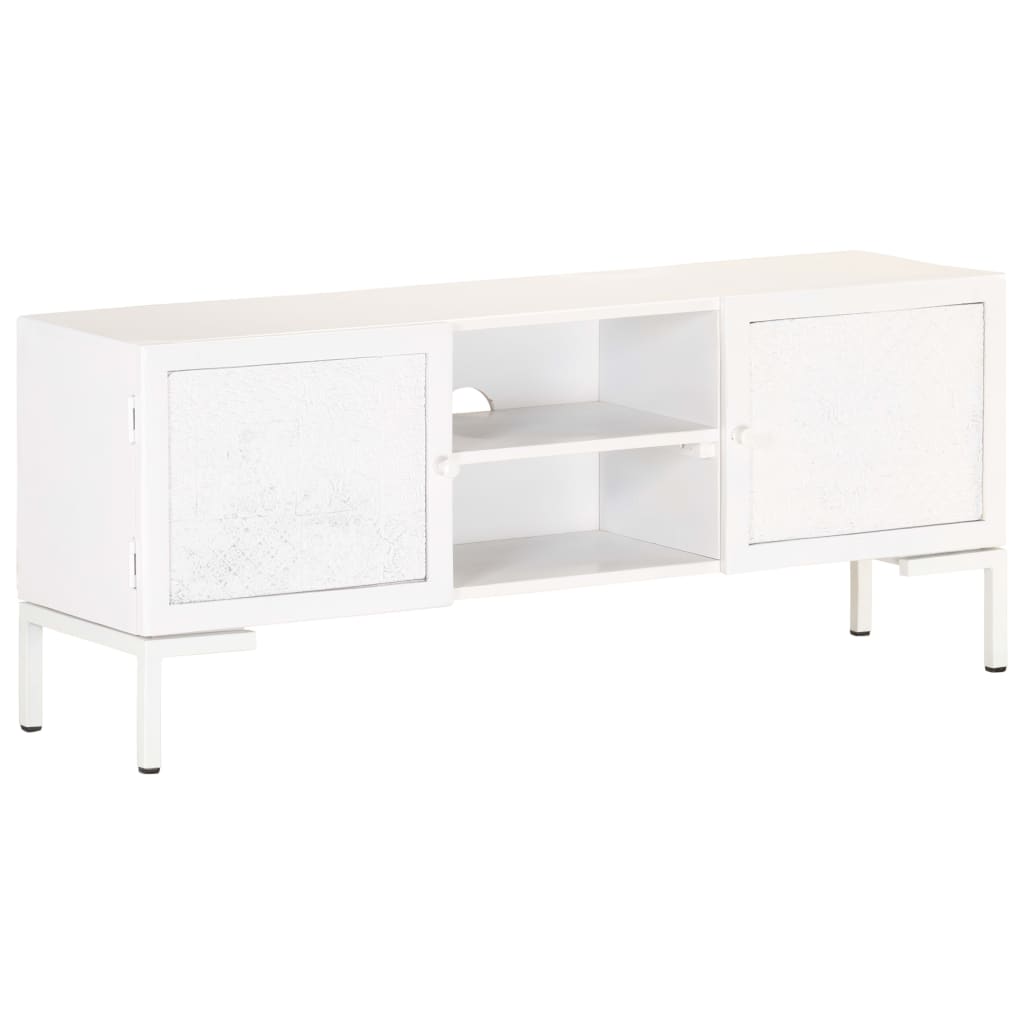 fehér tömör mangófa TV-szekrény 115 x 30 x 46 cm
