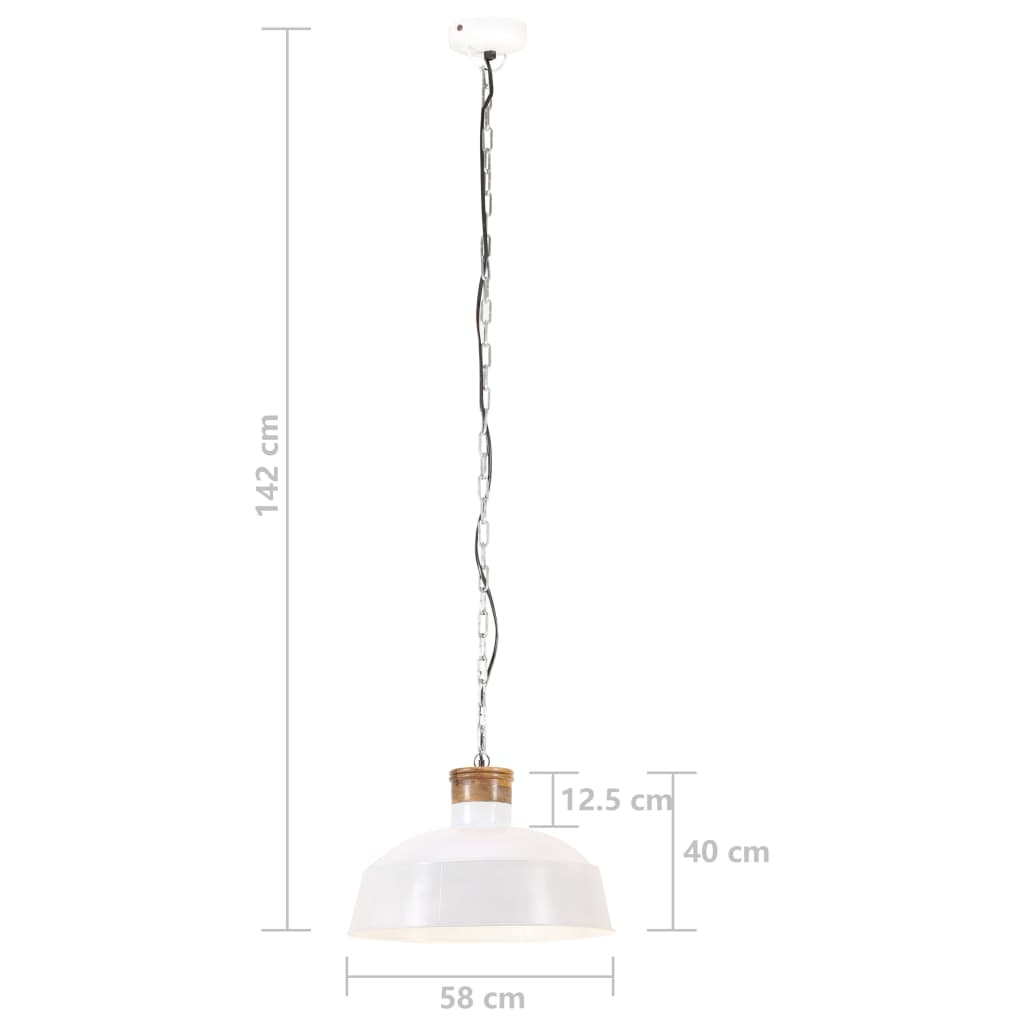 fehér ipari függőlámpa 58 cm E27