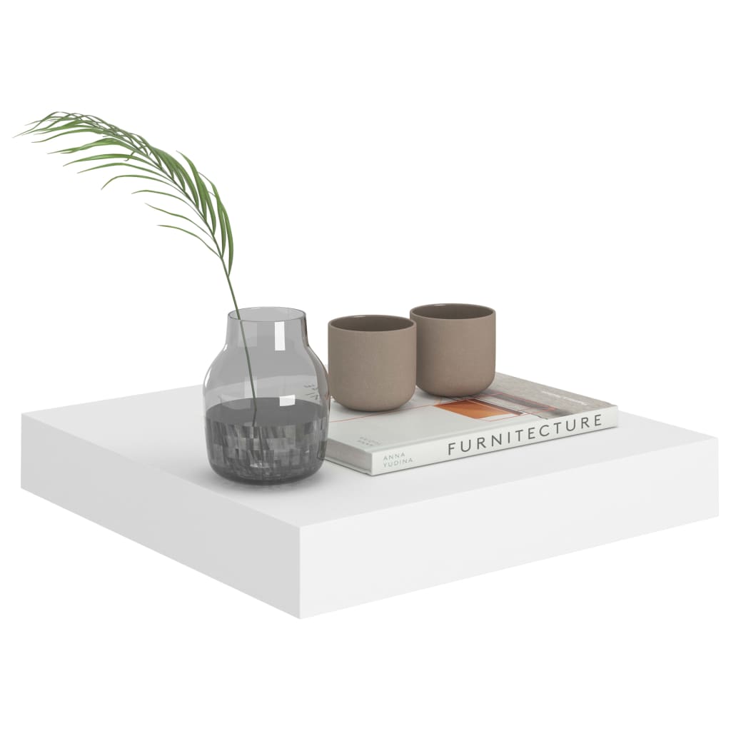 fehér MDF lebegő fali polc 23 x 23,5 x 3,8 cm