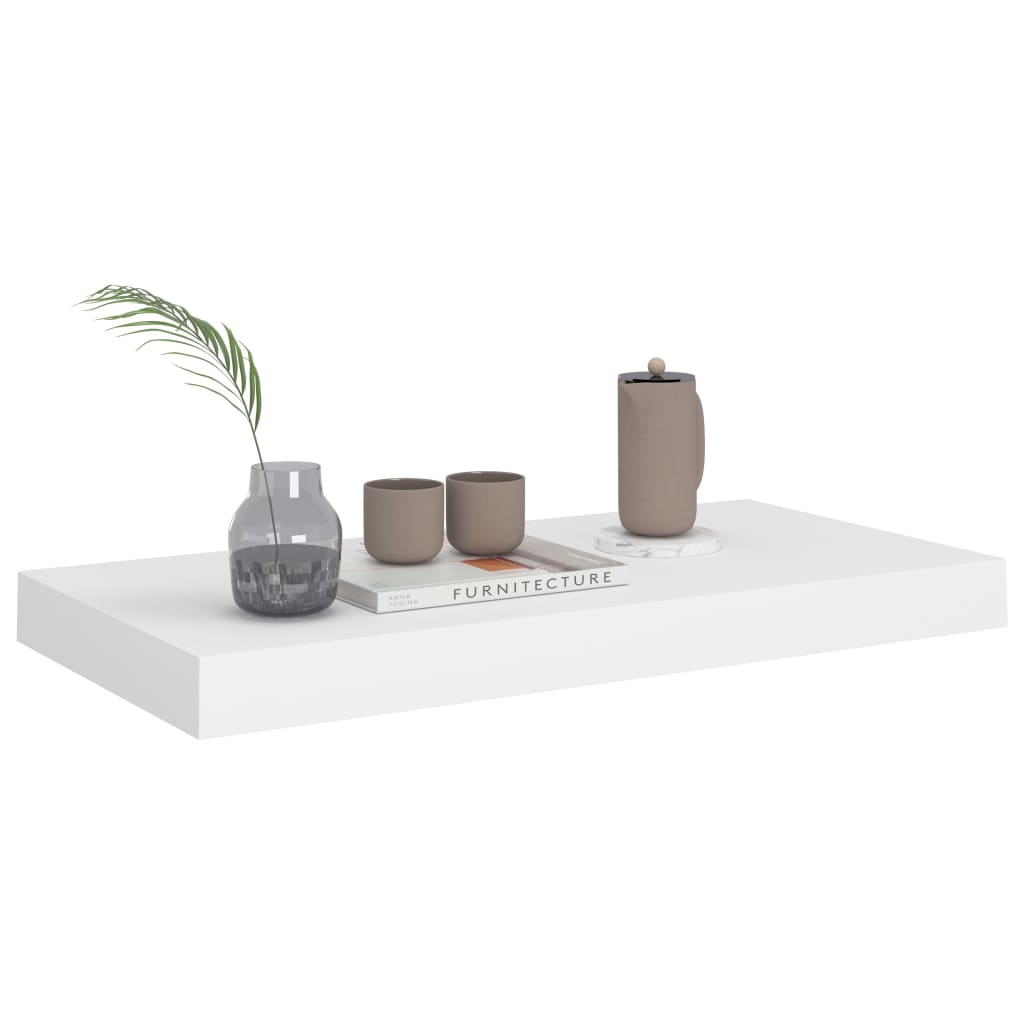 fehér MDF lebegő fali polc 50 x 23 x 3,8 cm