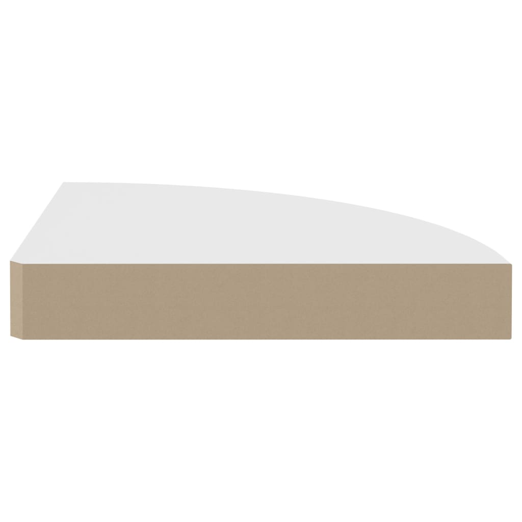 2 db fehér MDF lebegő sarokpolc 25 x 25 x 3,8 cm