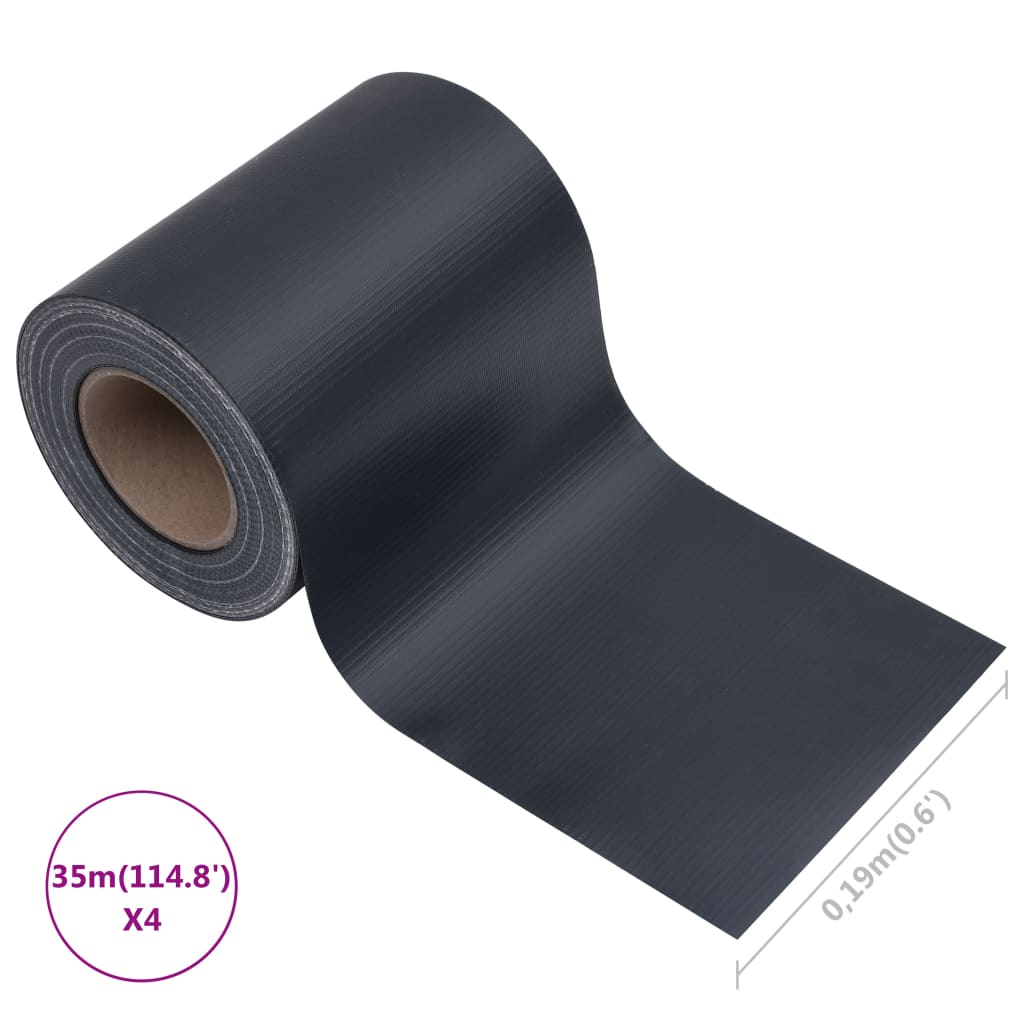 4 db matt sötétszürke PVC árnyékoló kerítés 35 x 0,19 m