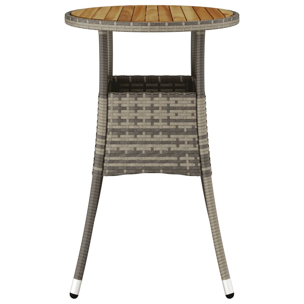 szürke akácfa és polyrattan kerti asztal Ø60 x 75 cm