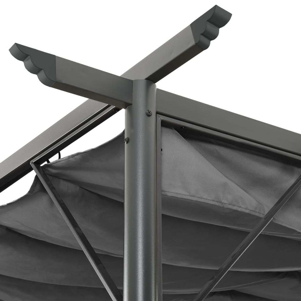 antracitszürke acél pavilon behúzható tetővel 3 x 3 m 180 g/m²