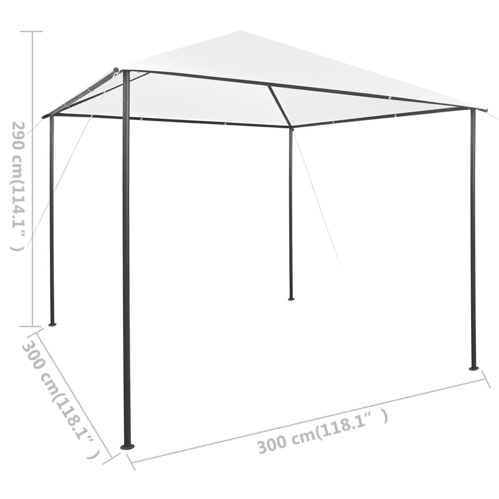 fehér pavilon 3 x 3 x 2,9 m 180 g/m²