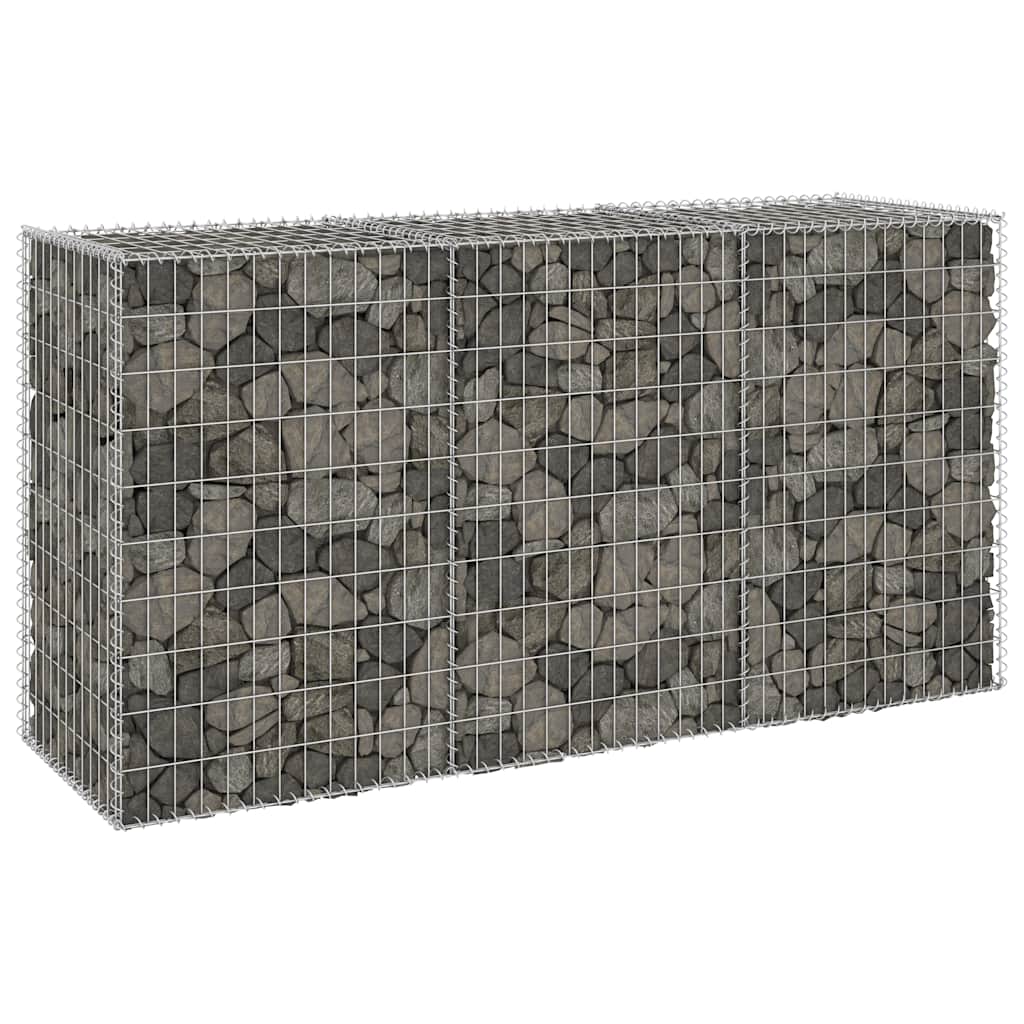 horganyzott acél gabion fal fedéllel 200 x 60 x 100 cm