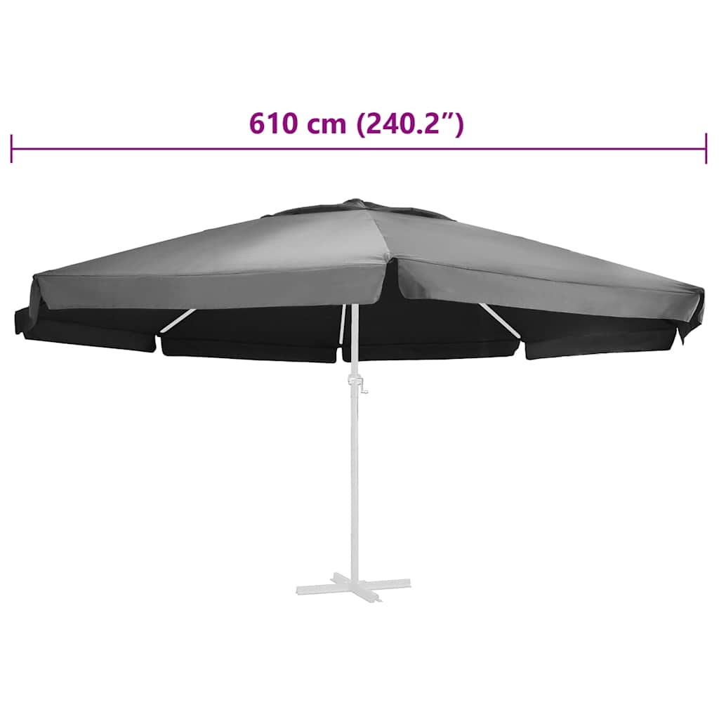 antracitszürke kültéri napernyőponyva 610 cm
