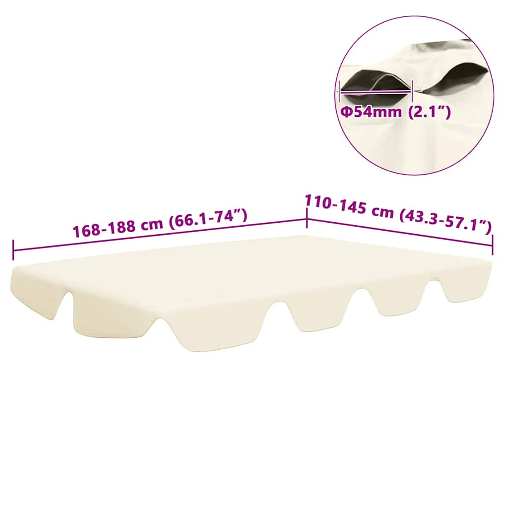 krémszínű csere ponyva kerti hintaágyhoz 188/168 x 145/110 cm