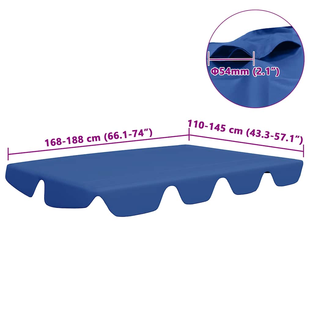 kék csere ponyva kerti hintaágyhoz 188/168 x 145/110 cm