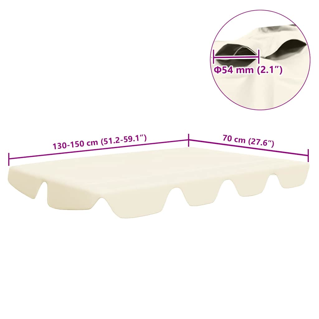 krémszínű csere ponyva kerti hintaágyhoz 150/130 x 105/70 cm