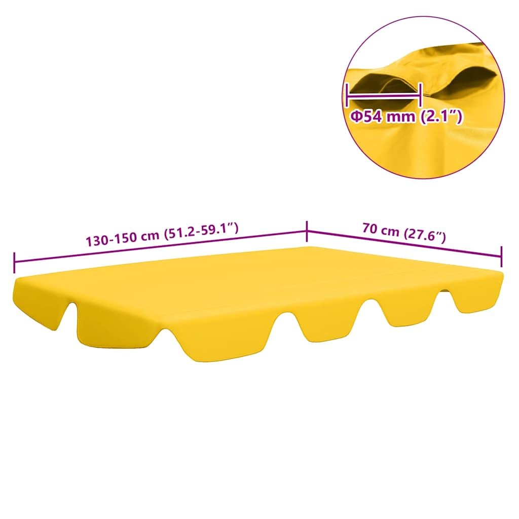 sárga csere ponyva kerti hintaágyhoz 150/130 x 105/70 cm