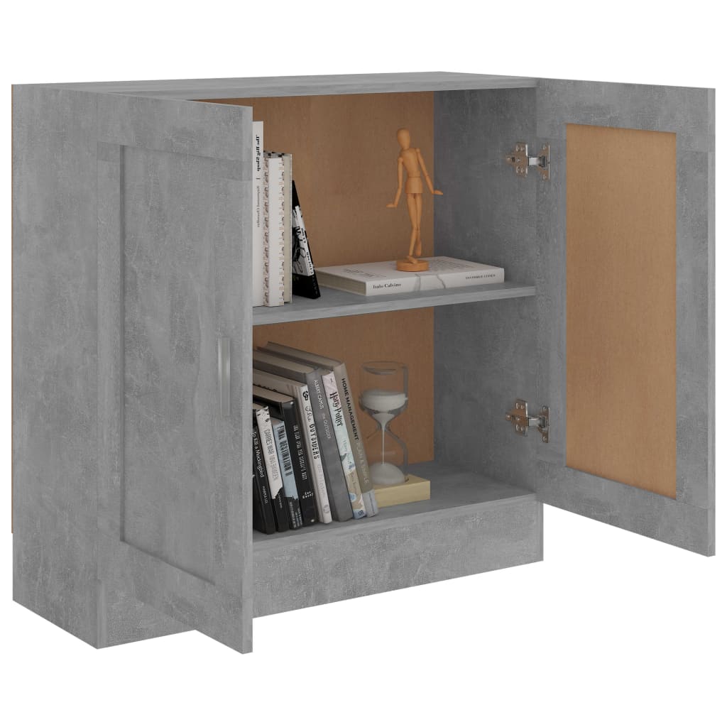 betonszürke szerelt fa könyvszekrény 82,5 x 30,5 x 80 cm