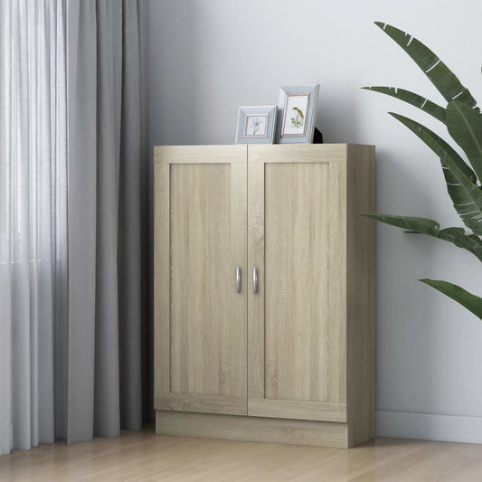 sonoma tölgy színű szerelt fa könyvszekrény 82,5 x 30,5 x 115cm