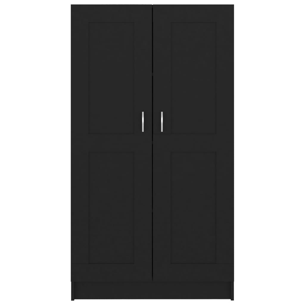 fekete szerelt fa könyvszekrény 82,5 x 30,5 x 150 cm
