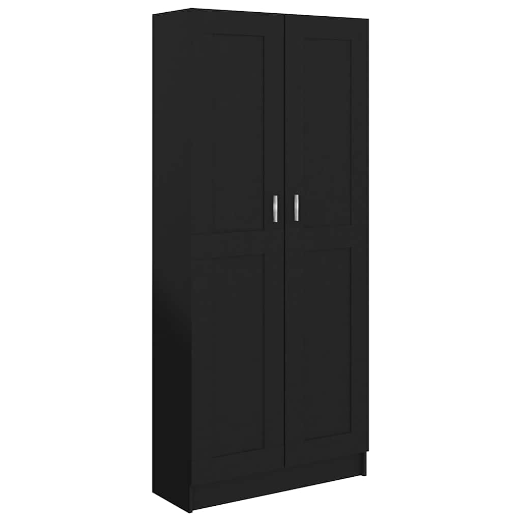 fekete szerelt fa könyvszekrény 82,5 x 30,5 x 185,5 cm