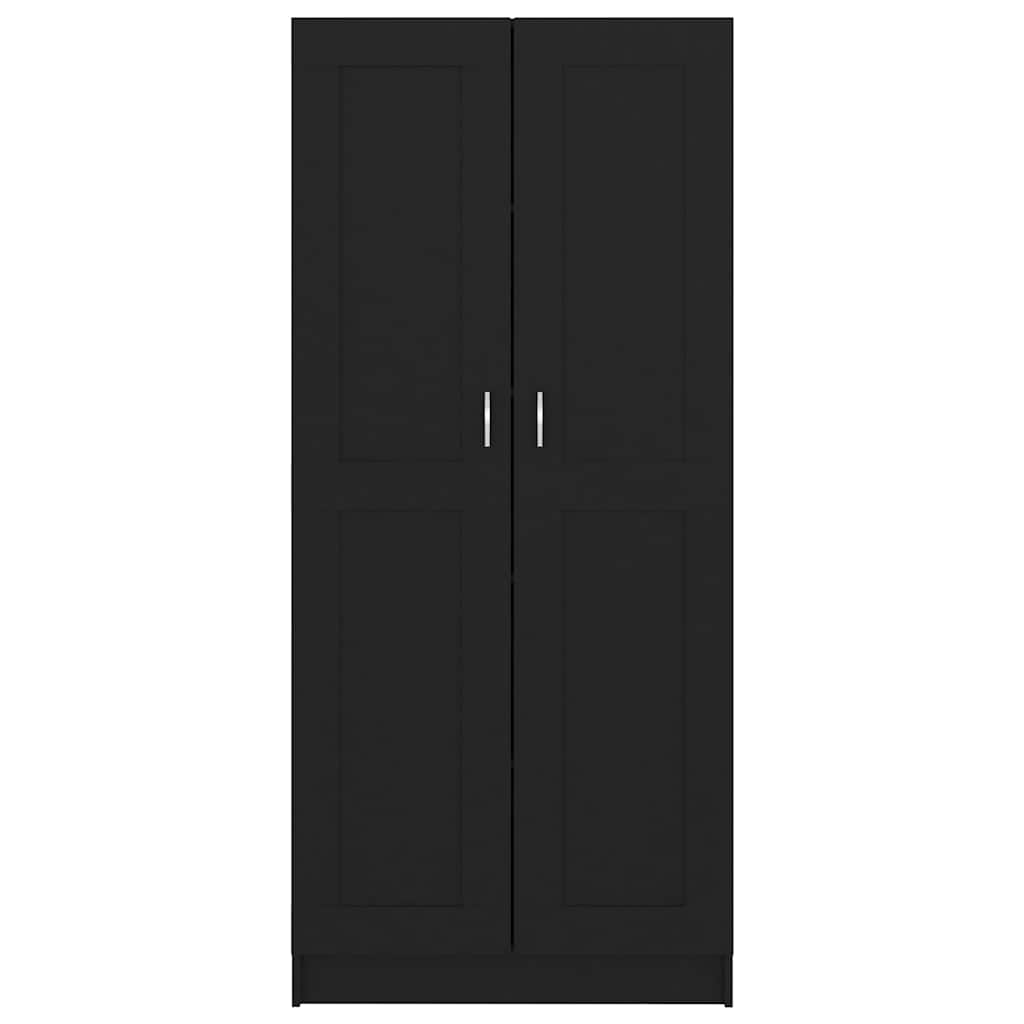 fekete szerelt fa könyvszekrény 82,5 x 30,5 x 185,5 cm