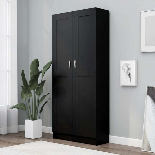 fekete szerelt fa könyvszekrény 82,5 x 30,5 x 185,5 cm