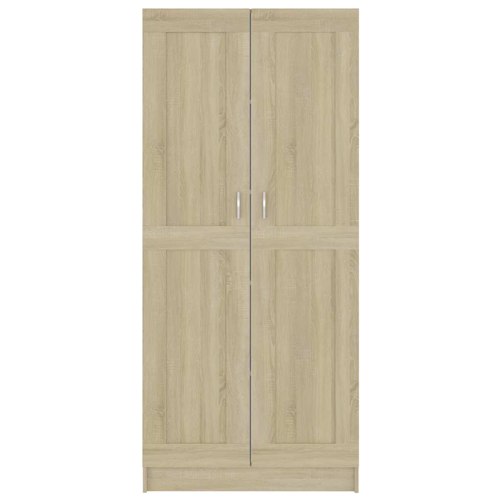 sonoma tölgy színű szerelt fa könyvszekrény 82,5x30,5x185,5 cm