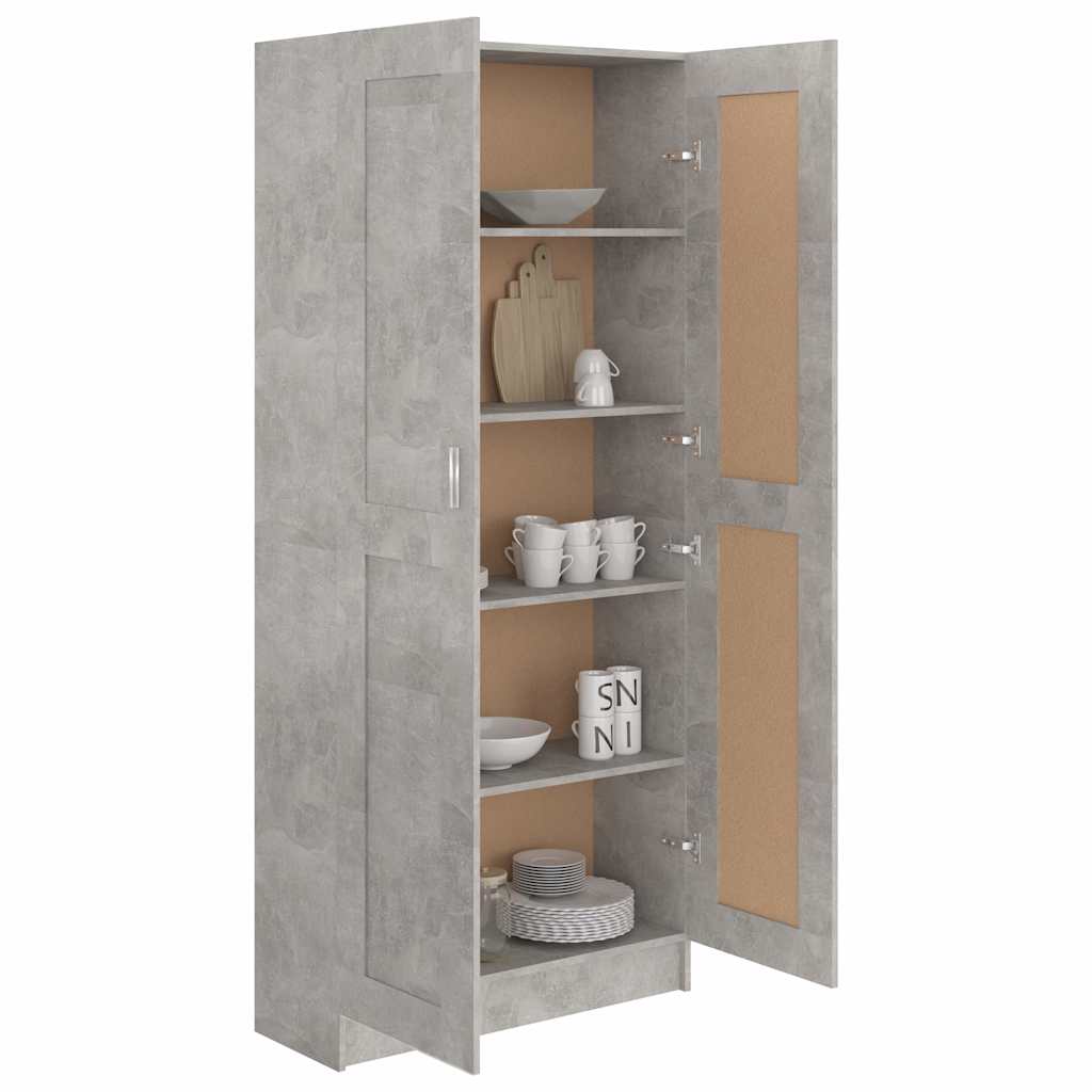 betonszürke szerelt fa könyvszekrény 82,5 x 30,5 x 185,5 cm
