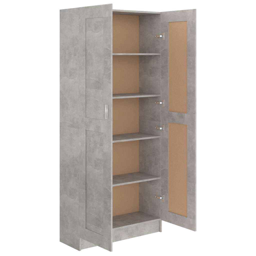 betonszürke szerelt fa könyvszekrény 82,5 x 30,5 x 185,5 cm
