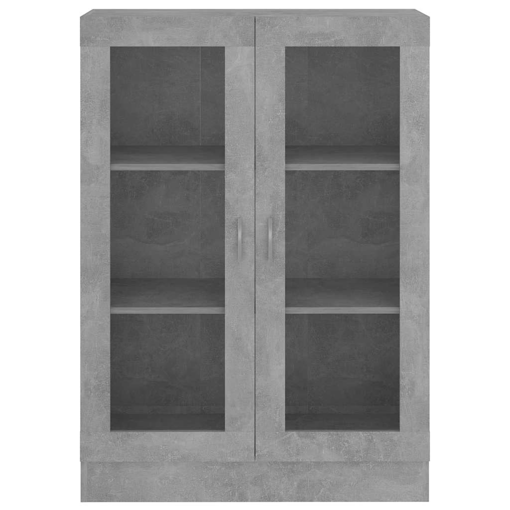 betonszürke szerelt fa vitrinszekrény 82,5 x 30,5 x 115 cm