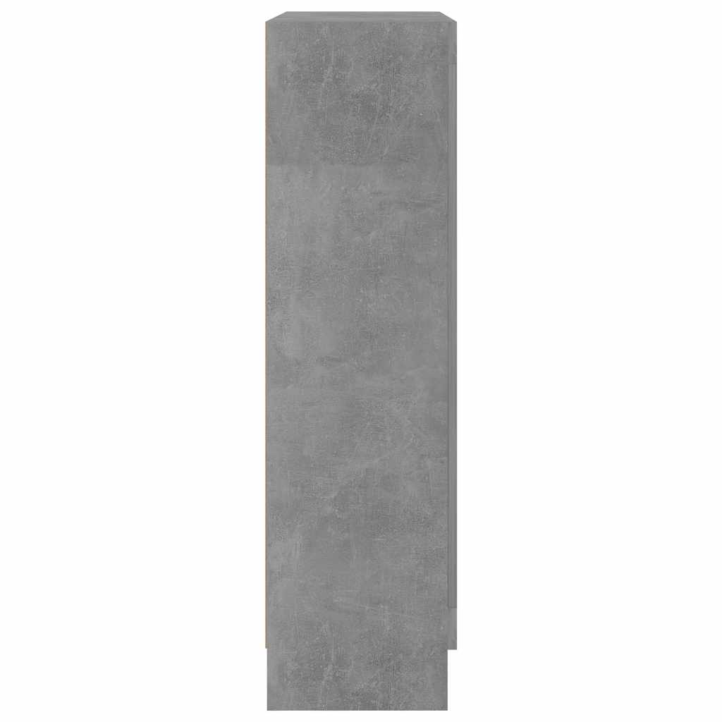betonszürke szerelt fa vitrinszekrény 82,5 x 30,5 x 115 cm