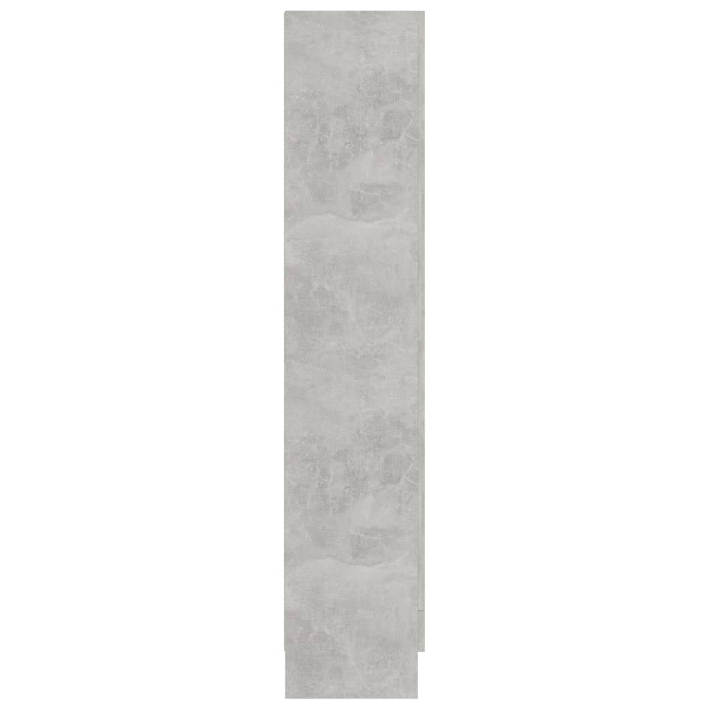 betonszürke szerelt fa vitrinszekrény 82,5 x 30,5 x 150 cm