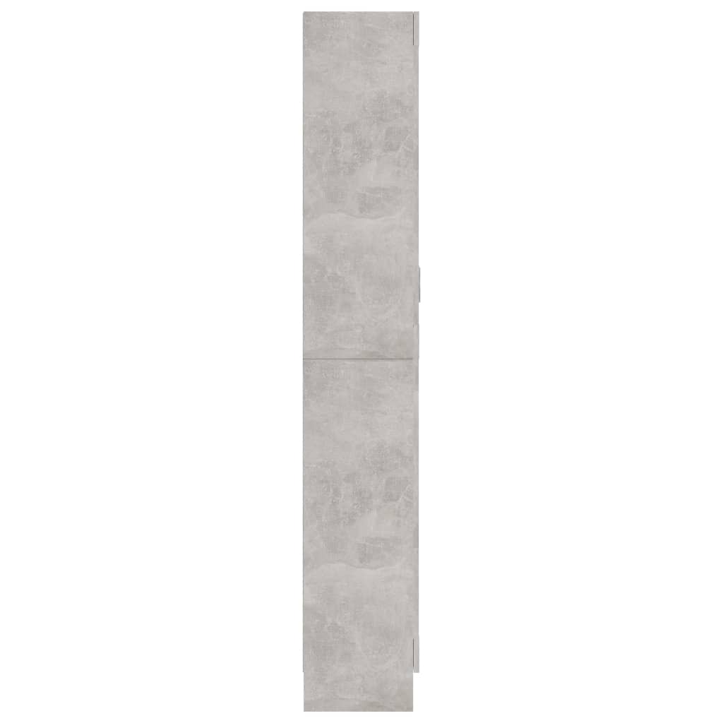 betonszürke szerelt fa vitrinszekrény 82,5 x 30,5 x 185,5 cm