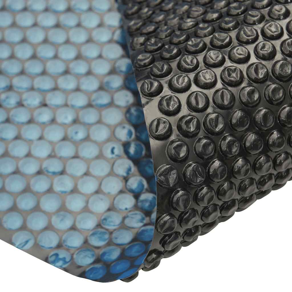 fekete és kék napelemes lebegő PE medencefólia 500 x 300 cm