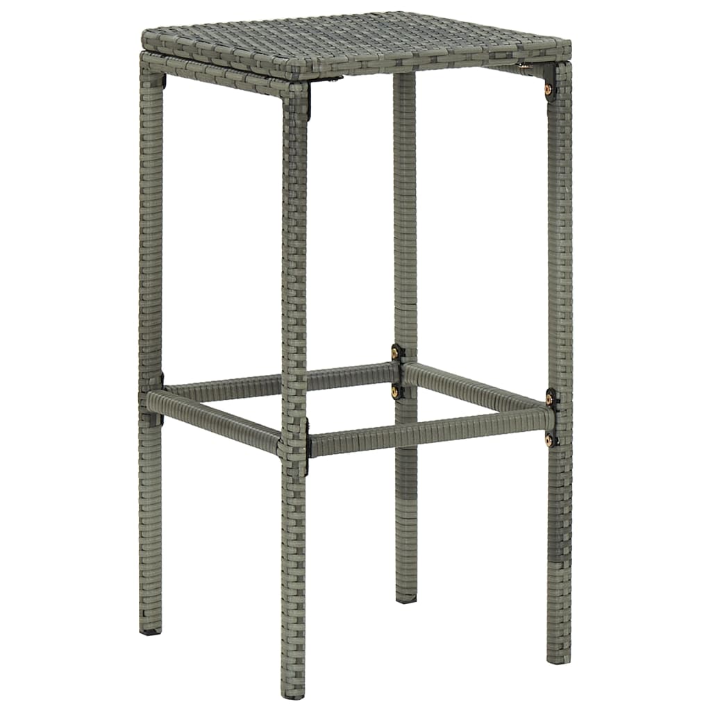 4 db szürke polyrattan bárszék párnával