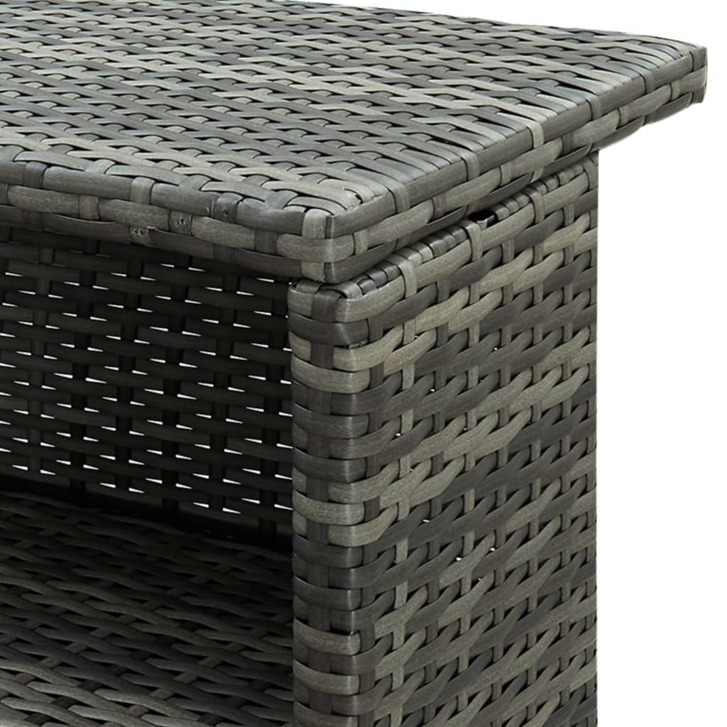 szürke polyrattan kerti bárasztal 120 x 55 x 110 cm