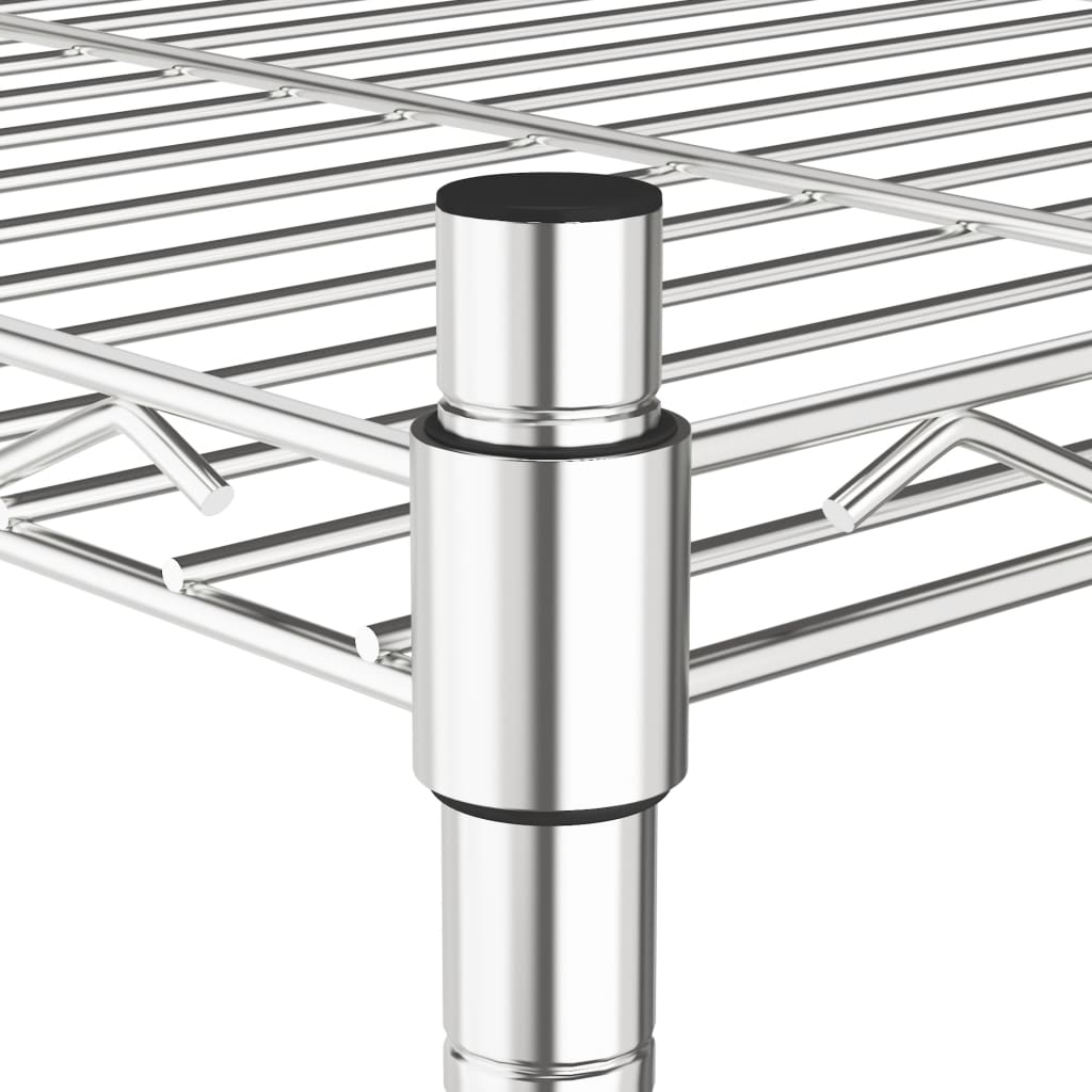 4 szintes króm tárolópolc kerekekkel 90 x 35 x 142 cm 200 kg