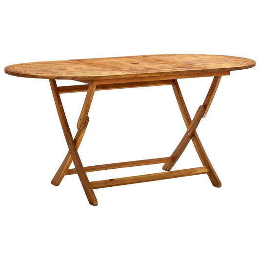 tömör akácfa összecsukható kerti asztal 160 x 85 x 75 cm