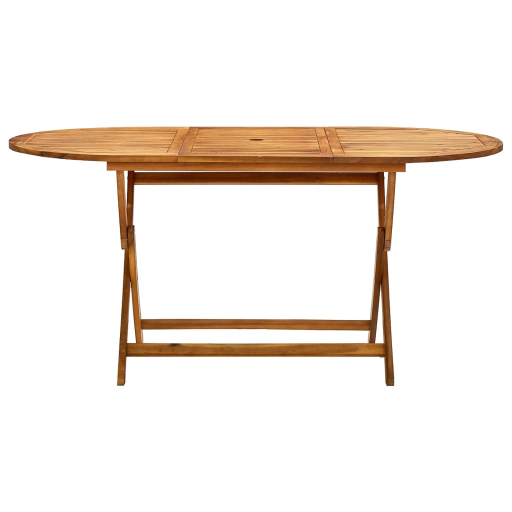tömör akácfa összecsukható kerti asztal 160 x 85 x 75 cm