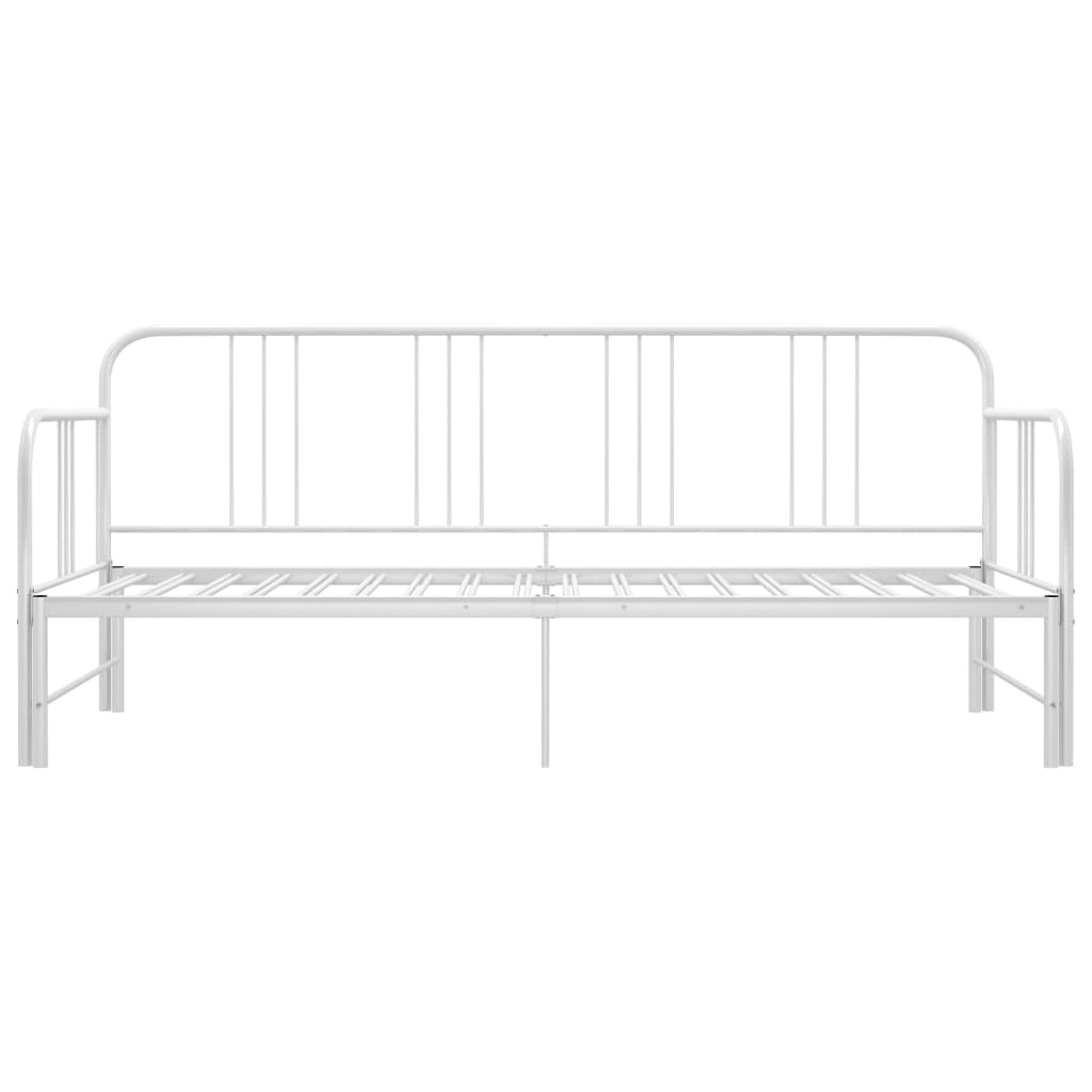 fehér fém kihúzható kanapéágy-keret 90 x 200 cm