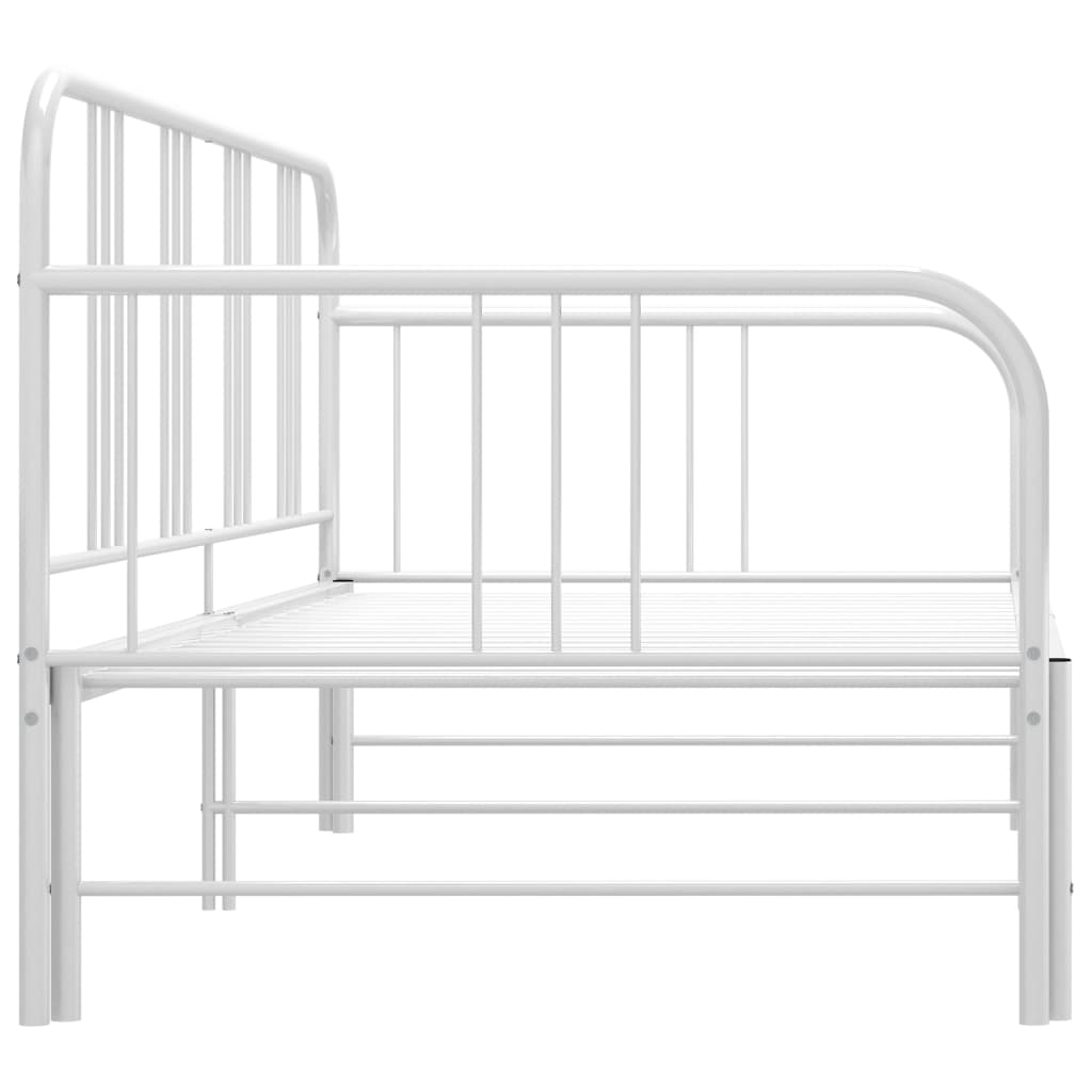 fehér fém kihúzható kanapéágy-keret 90 x 200 cm