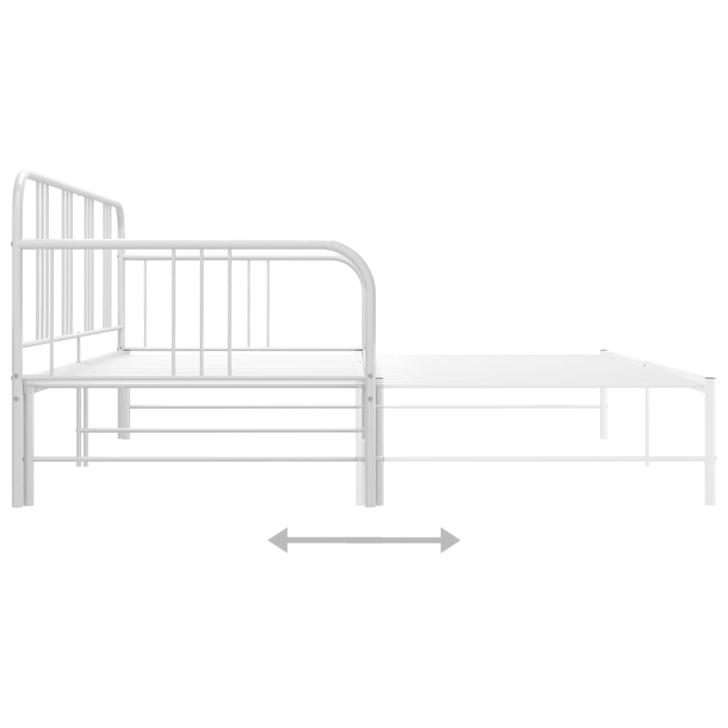 fehér fém kihúzható kanapéágy-keret 90 x 200 cm