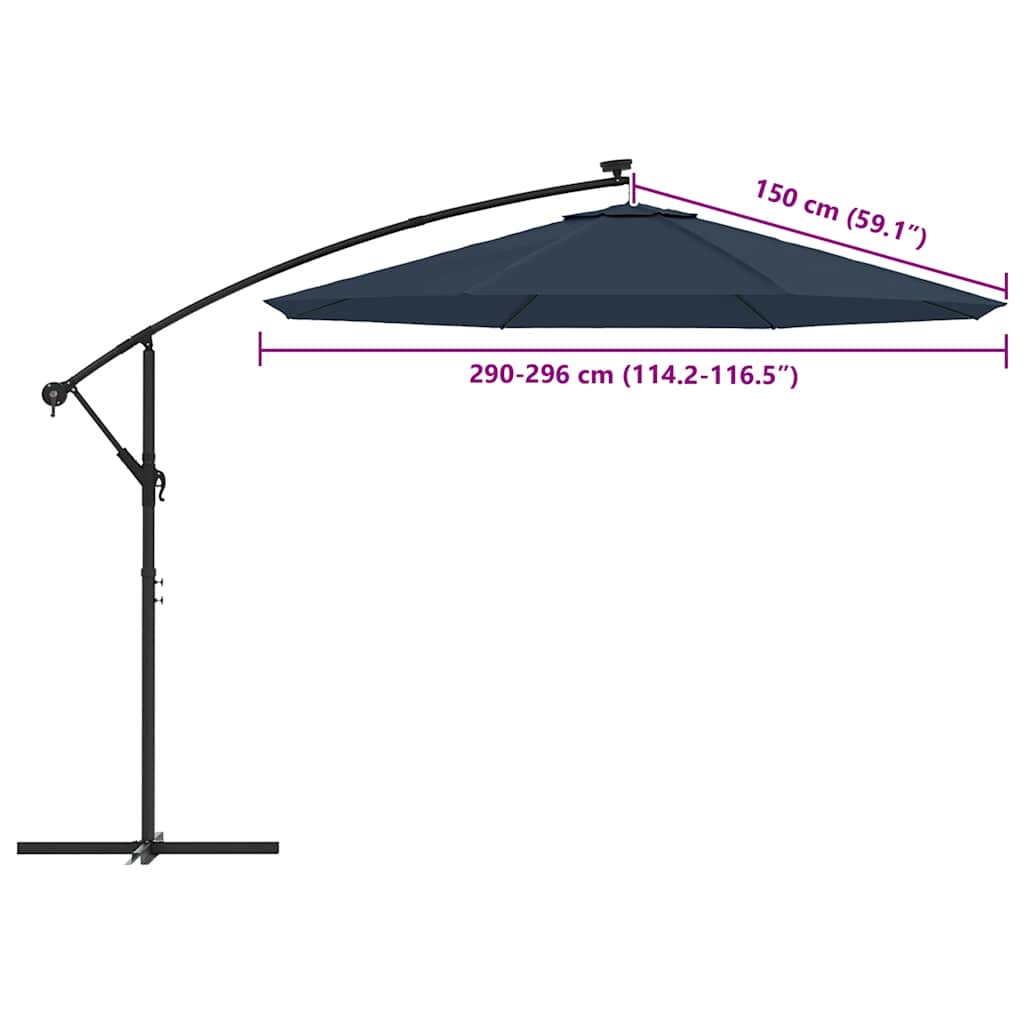 kék konzolos napernyő csereponyva 300 cm